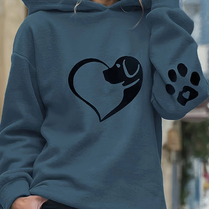 Sweat avec motif chien et patte pour le printemps (Femme)