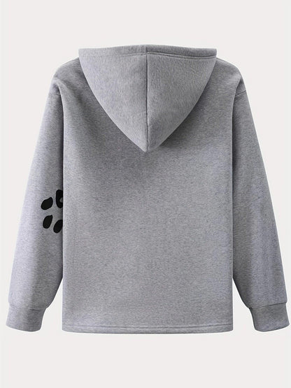 Sweat avec motif chien et patte pour le printemps (Femme)