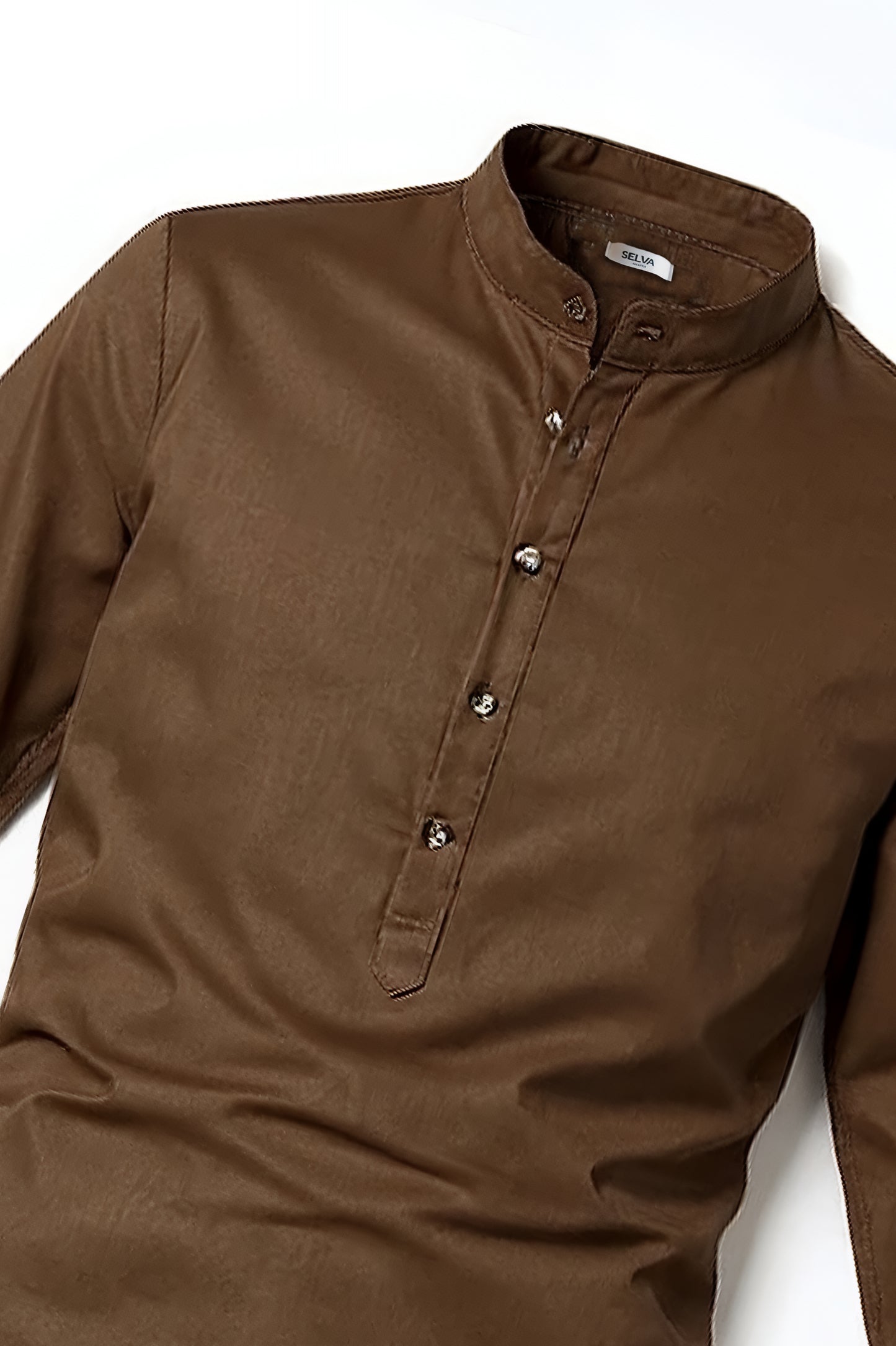 Lniana Koszulka Polo | Bruno – Brązowa