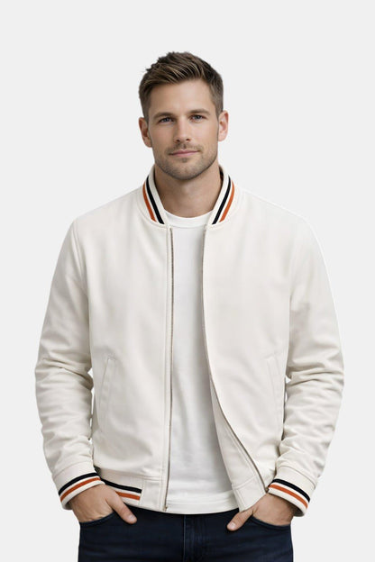 Casualowa Kurtka Bomber Wiosenna o Sportowym Wykończeniu (Męska)