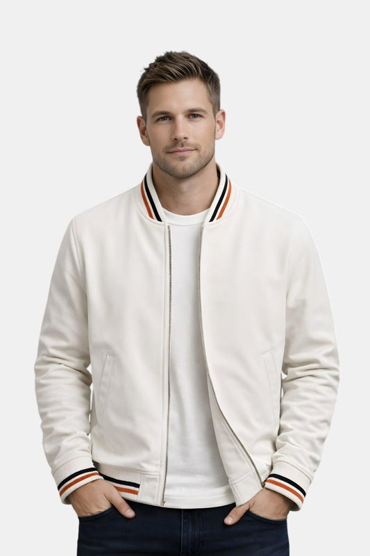 Casualowa Kurtka Bomber Wiosenna o Sportowym Wykończeniu (Męska)