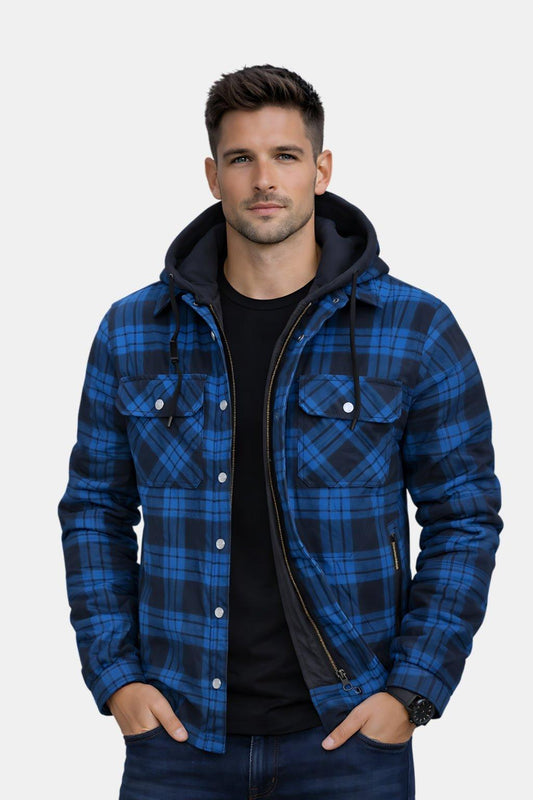 Casualowa Kurtka Wiosenna w Kratę (Męska)
