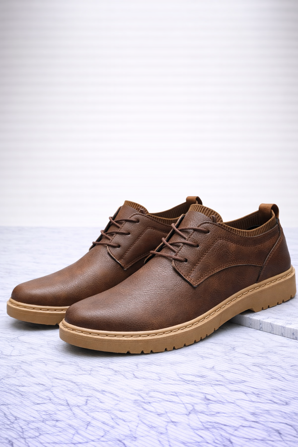 Casualowe Skórzane Buty z Gumową Podeszwą (Męskie)