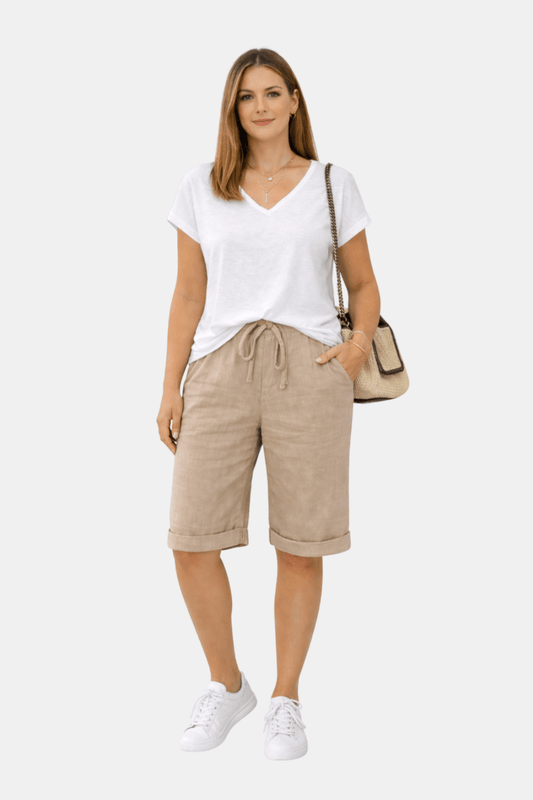 Casualowe Wiosenne Szorty z Regulowanym Sznurkiem (Damskie)