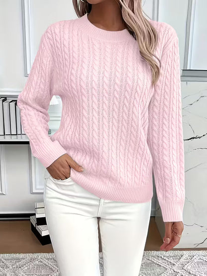 Miękki Dzianinowy Sweter Minimalistyczny na Zimę (Damski)