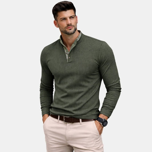 Ciepła Zimowa Koszulka Polo z Długim Rękawem (Męska)