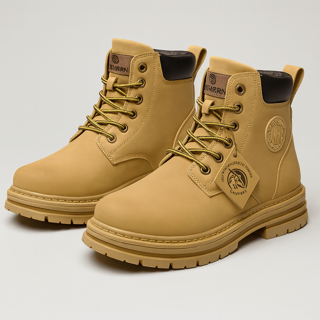 Solidne Zimowe Traperki Skórzane z Ociepleniem (Męskie)