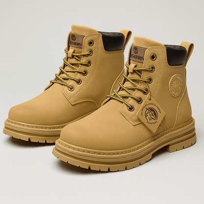 Solidne Zimowe Traperki Skórzane z Ociepleniem (Męskie)