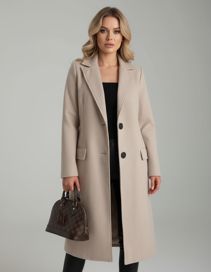 Zimowy Elegancki Długi Płaszcz (Damski)