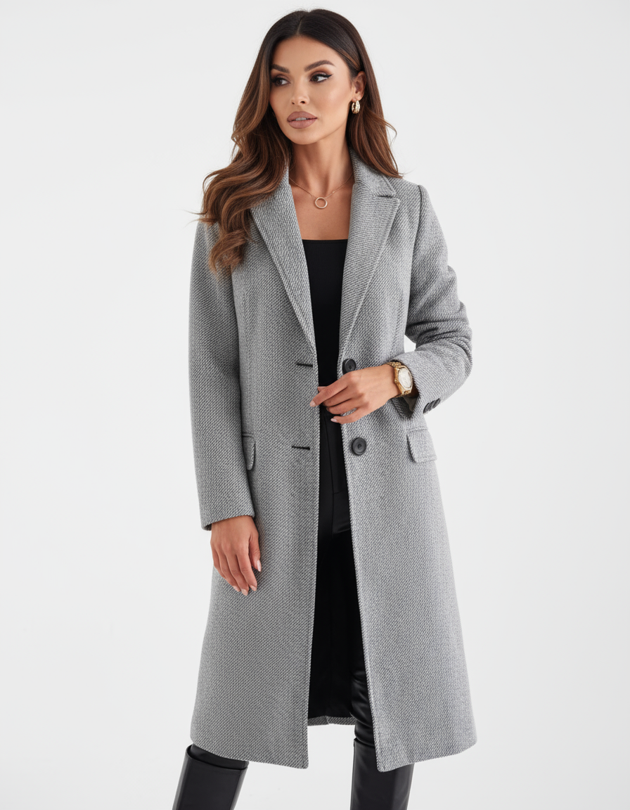 Zimowy Elegancki Długi Płaszcz (Damski)