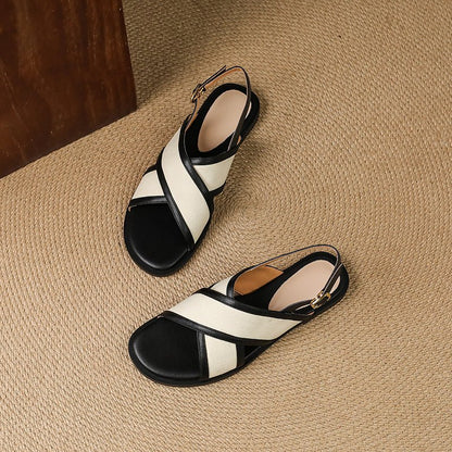 Damska Letnia Casual Krzyżowe Paski Slingback Sandały