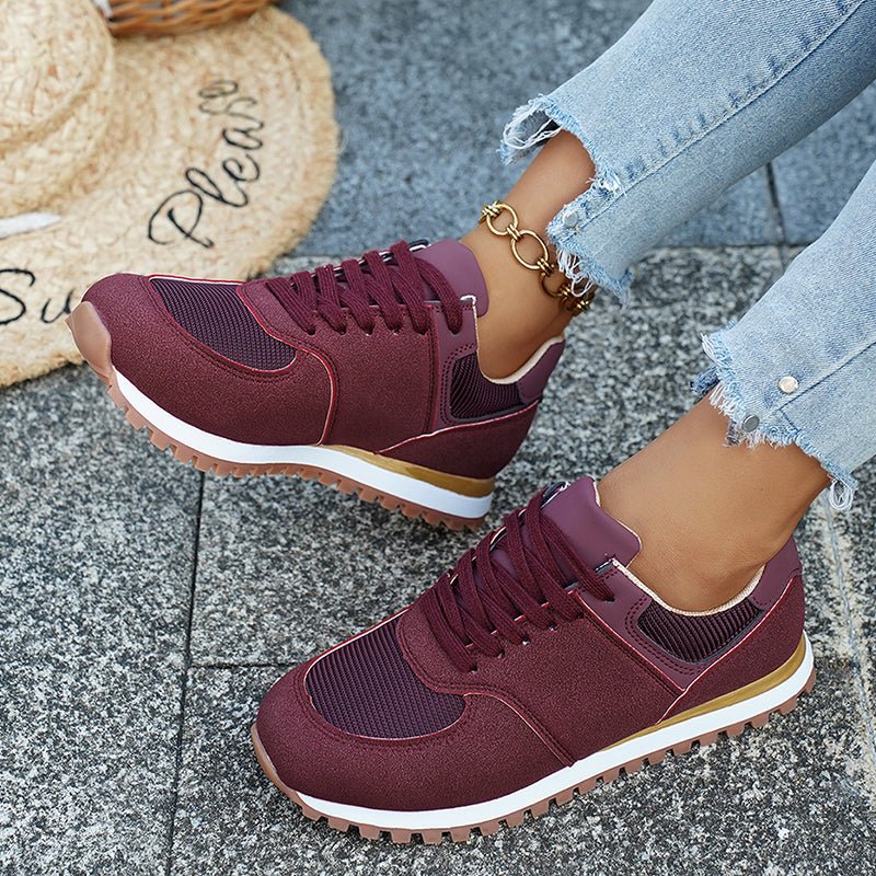 Damska Letnia Casual Lekka Siatkowa Sznurowane Sneakers