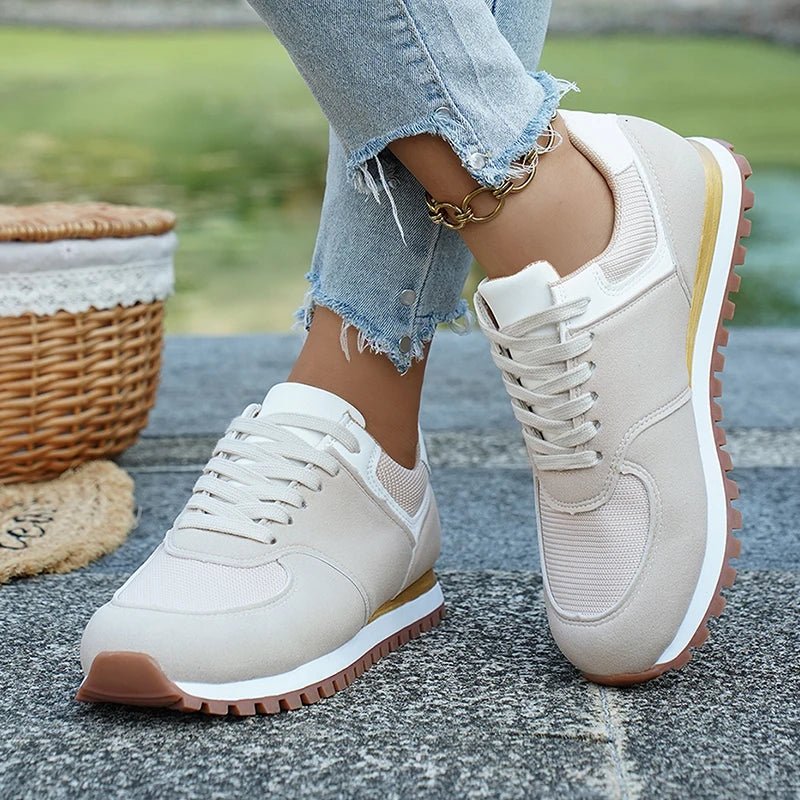 Damska Letnia Casual Lekka Siatkowa Sznurowane Sneakers