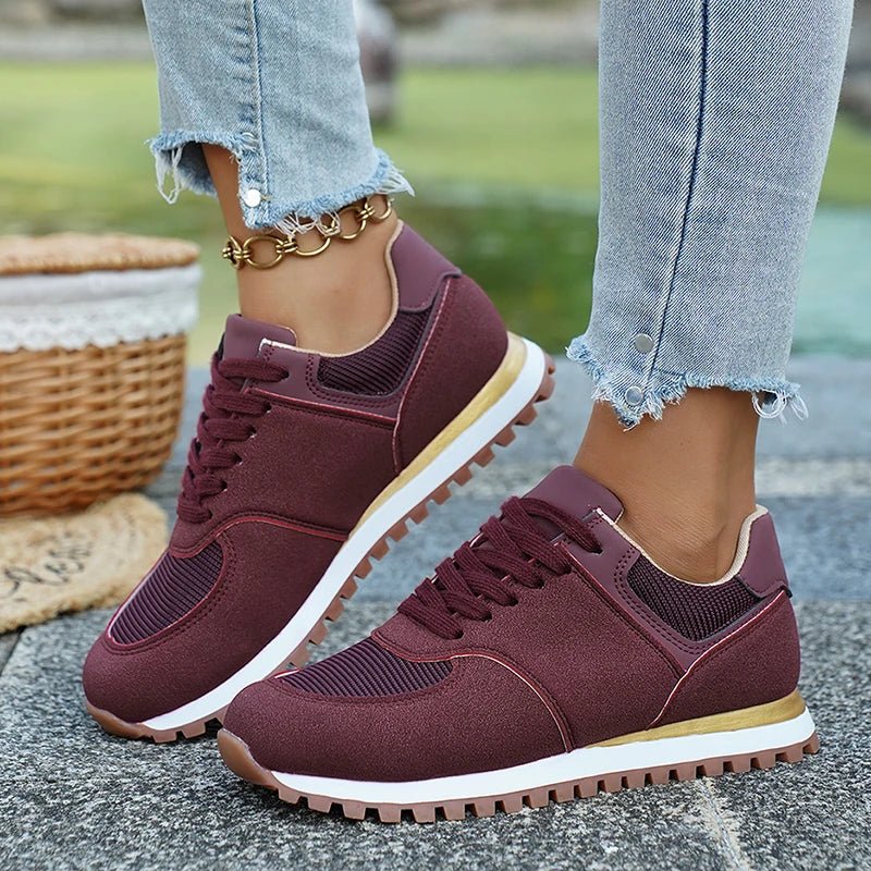 Damska Letnia Casual Lekka Siatkowa Sznurowane Sneakers