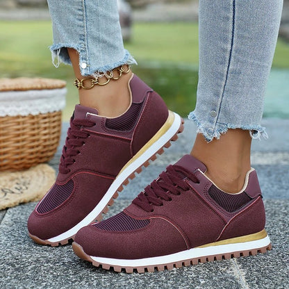 Damska Letnia Casual Lekka Siatkowa Sznurowane Sneakers