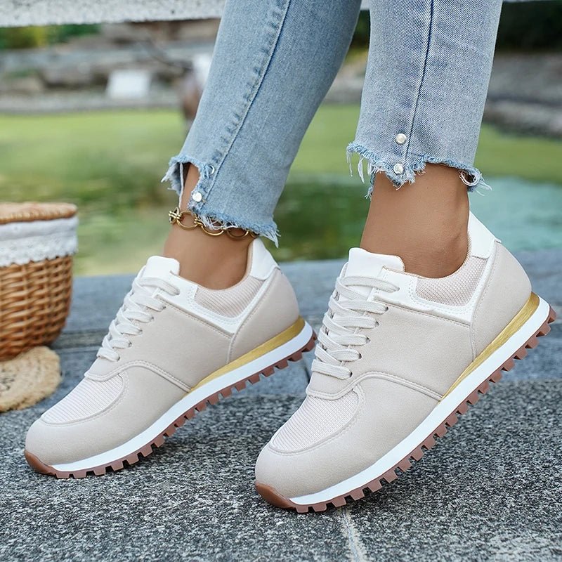 Damska Letnia Casual Lekka Siatkowa Sznurowane Sneakers