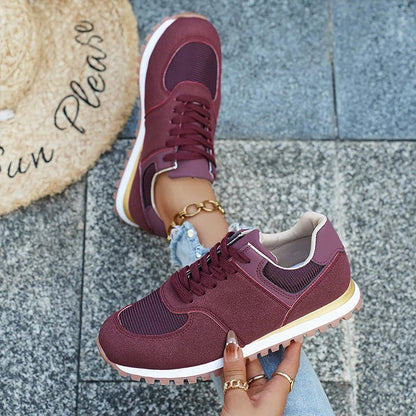 Damska Letnia Casual Lekka Siatkowa Sznurowane Sneakers