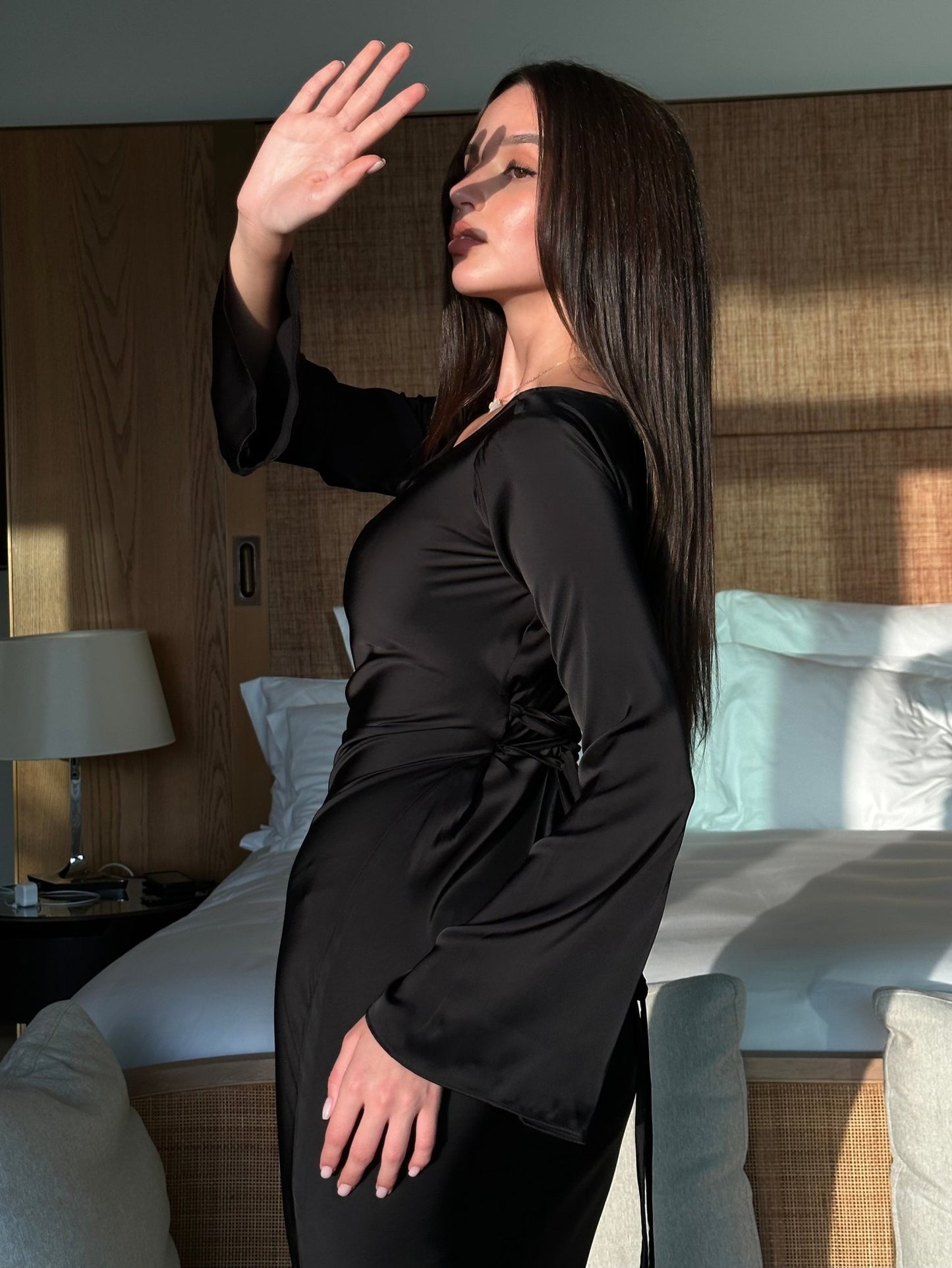 Damska Letnia Elegancka Długi Rękaw Maxi Sukienka