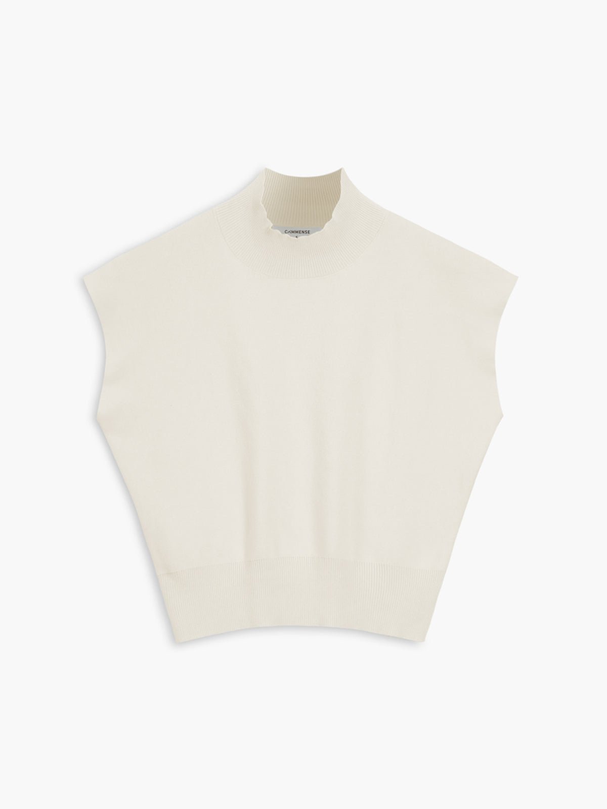 Damska Letnia Elegancka Dzianinowa Mock Neck Casual Bluzka
