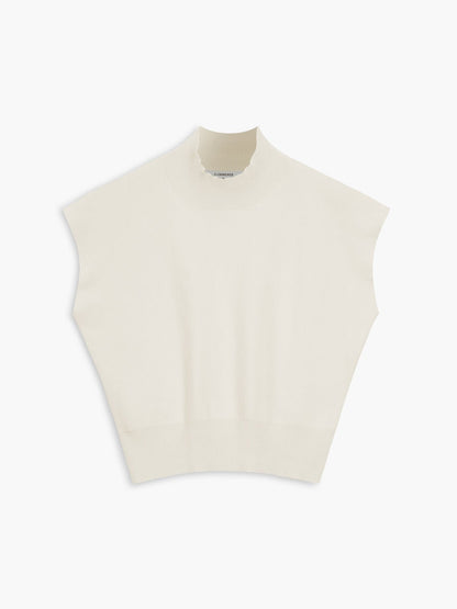 Damska Letnia Elegancka Dzianinowa Mock Neck Casual Bluzka