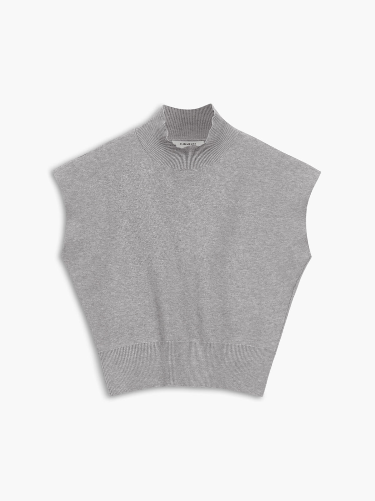 Damska Letnia Elegancka Dzianinowa Mock Neck Casual Bluzka