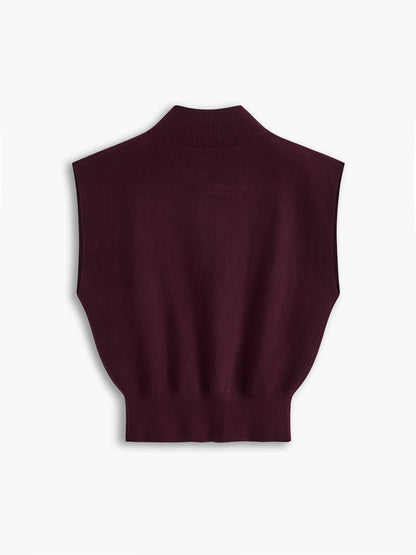 Damska Letnia Elegancka Dzianinowa Mock Neck Casual Bluzka