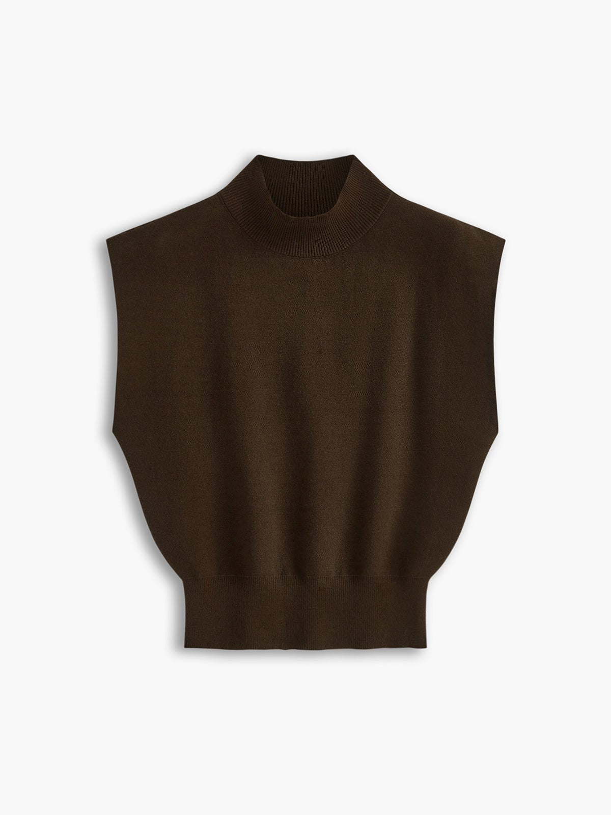 Damska Letnia Elegancka Dzianinowa Mock Neck Casual Bluzka