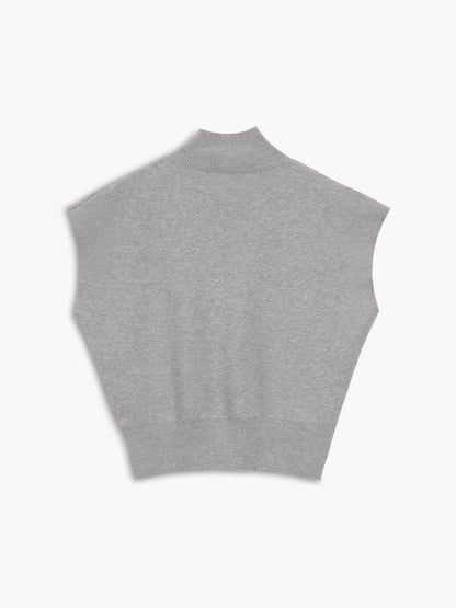 Damska Letnia Elegancka Dzianinowa Mock Neck Casual Bluzka