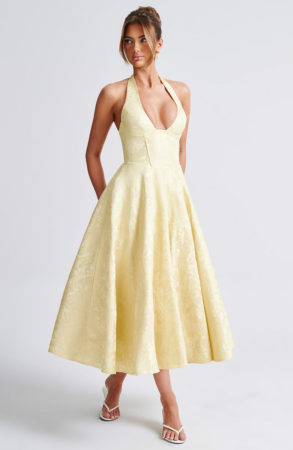 Damska Letnia Halter Elegancka Imprezowa Midi Sukienka