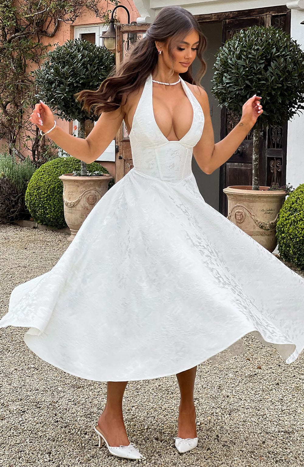 Damska Letnia Halter Elegancka Imprezowa Midi Sukienka