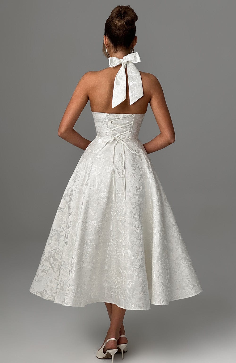 Damska Letnia Halter Elegancka Imprezowa Midi Sukienka