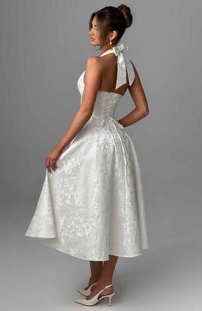 Damska Letnia Halter Elegancka Imprezowa Midi Sukienka