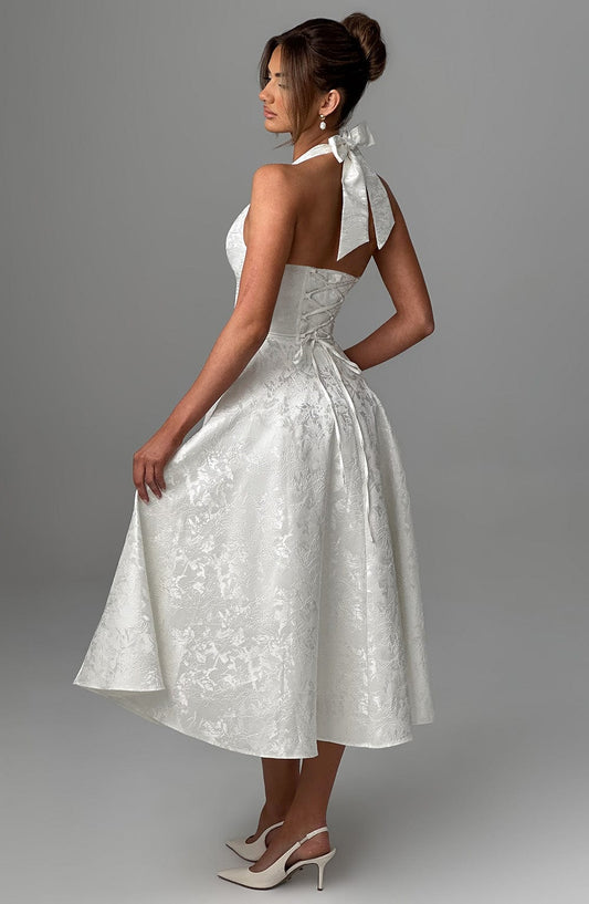 Damska Letnia Halter Elegancka Imprezowa Midi Sukienka