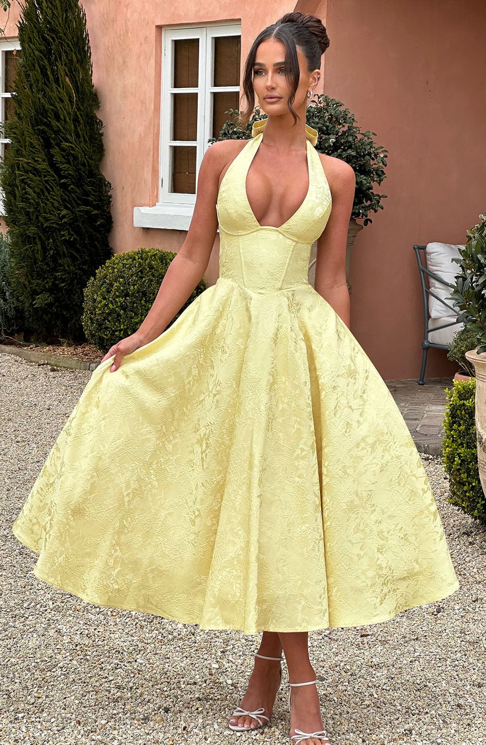 Damska Letnia Halter Elegancka Imprezowa Midi Sukienka