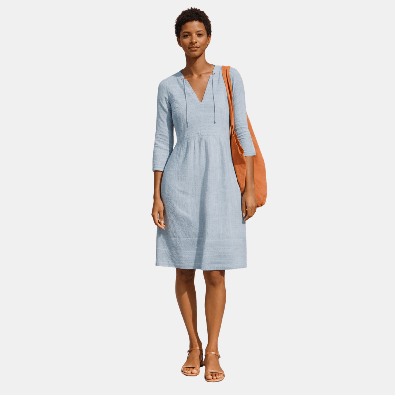 Damska Letnia Lekka Sukienka Tunika z Dekoltem V