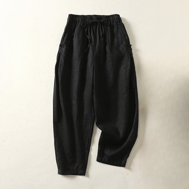 Damskie Letnie Boho Luźne Elastyczne Codzienne Spodnie