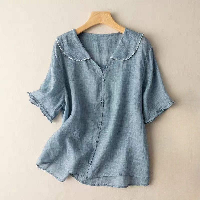 Damskie Letnie Boho Teksturowane Faliste Codzienne Bluzka