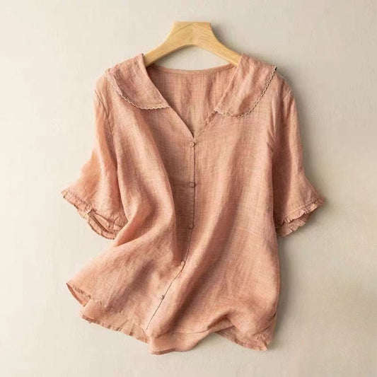 Damskie Letnie Boho Teksturowane Faliste Codzienne Bluzka