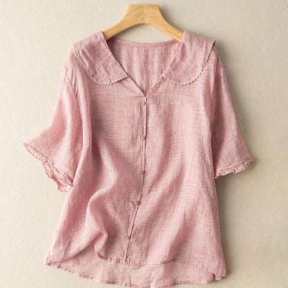 Damskie Letnie Boho Teksturowane Faliste Codzienne Bluzka