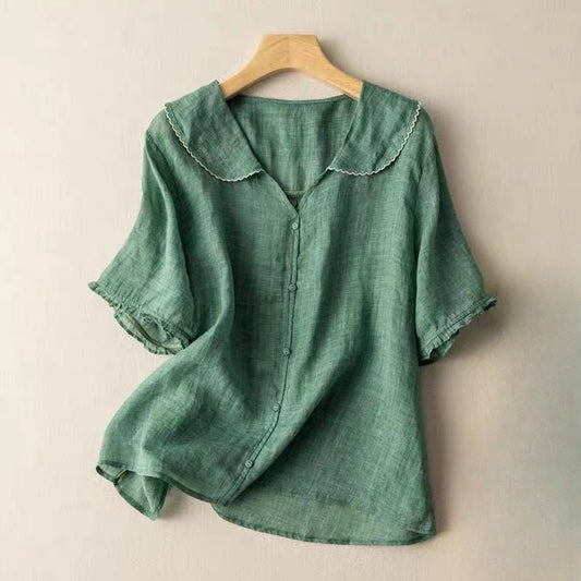 Damskie Letnie Boho Teksturowane Faliste Codzienne Bluzka