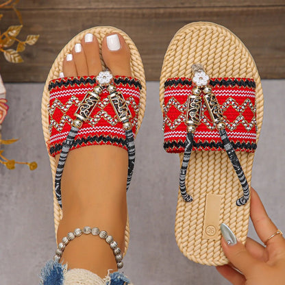 Damskie Letnie Boho Wsuwane Sandały