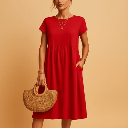 Damskie Letnie Casual Elegancka Midi Sukienka