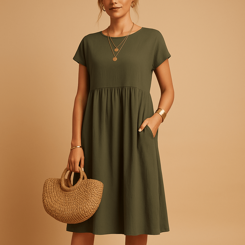 Damskie Letnie Casual Elegancka Midi Sukienka
