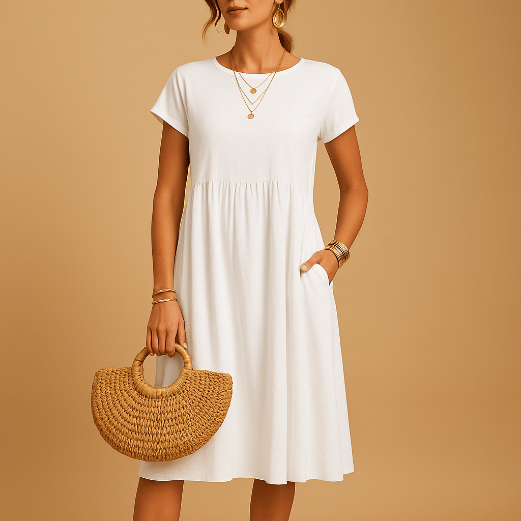 Damskie Letnie Casual Elegancka Midi Sukienka
