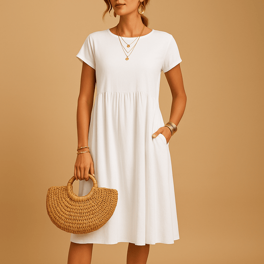 Damskie Letnie Casual Elegancka Midi Sukienka
