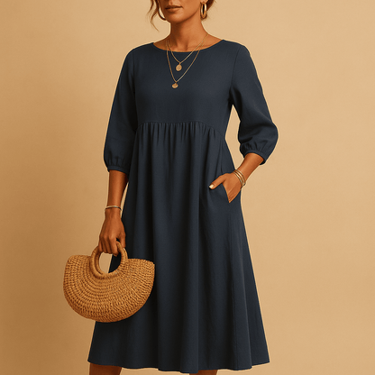 Damskie Letnie Casual Elegancka Midi Sukienka
