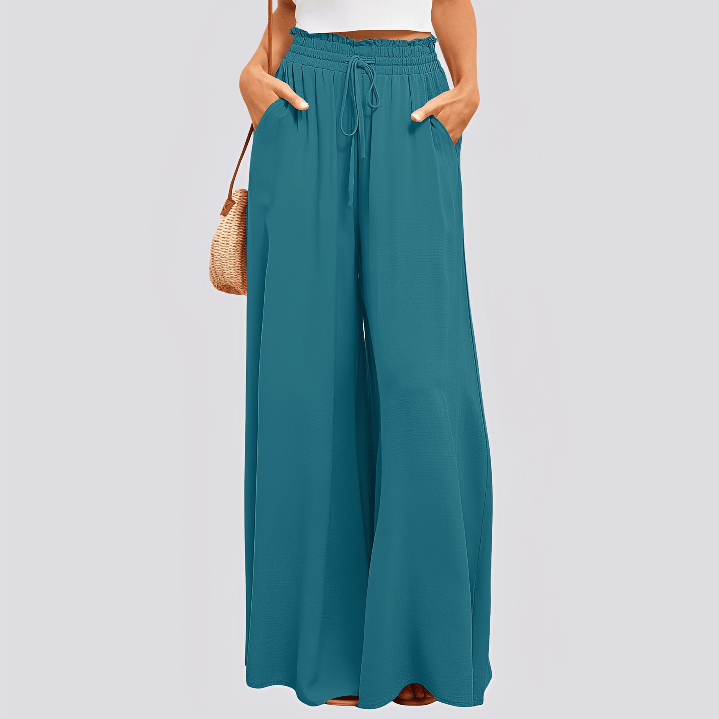 Damskie Letnie Casual Szerokie Nogawki Luźne Spodnie