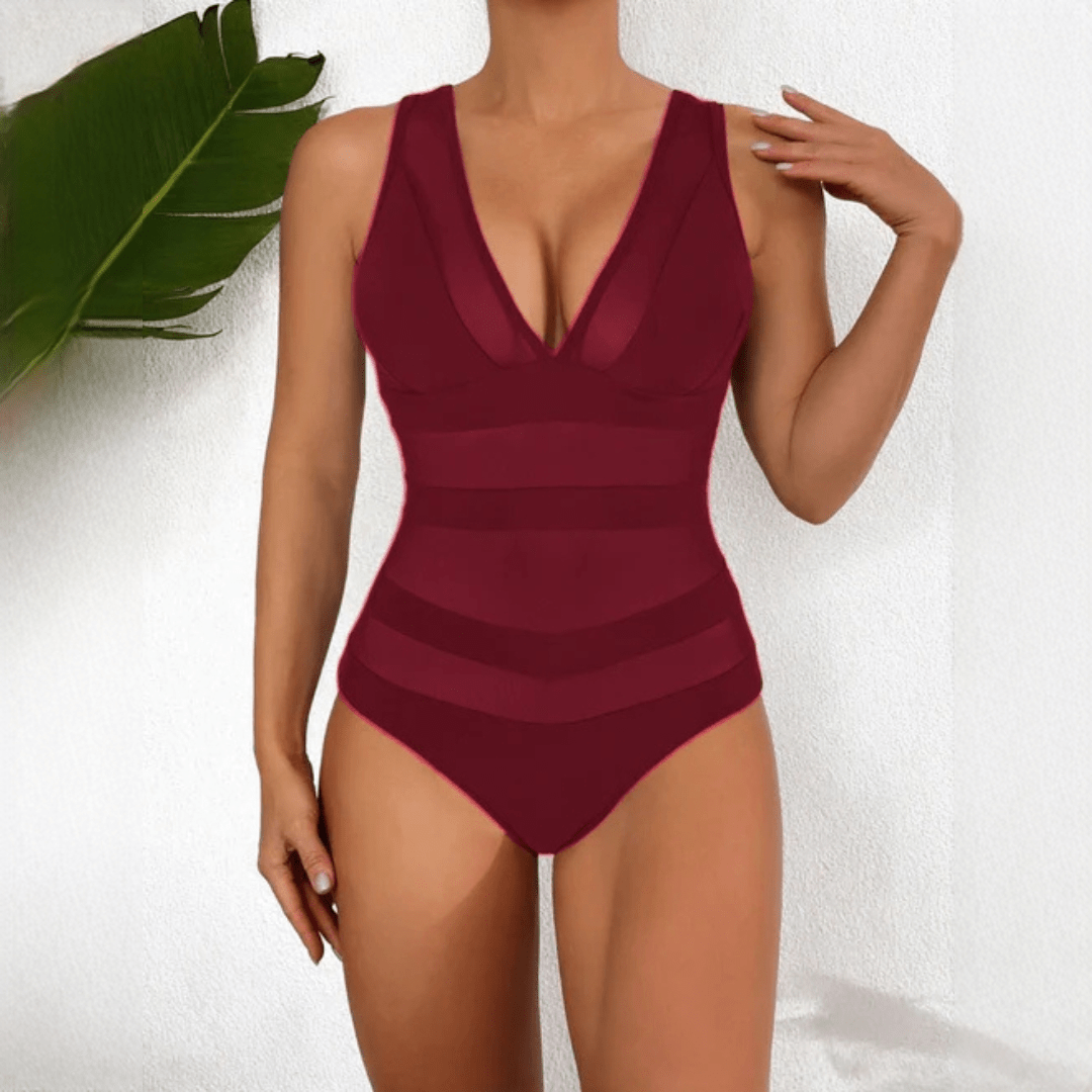 Damskie Letnie Eleganckie Mesh Jednoczęściowy Kostium Kąpielowy