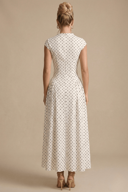 Damskie Letnie Eleganckie Polka Dot Maxi Sukienka