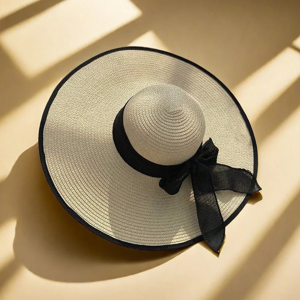 Damskie Letnie Eleganckie Szerokie Rondo Słomkowy Kapelusz